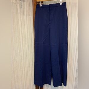 Vintage Pantree 12” Wide Leg Dark Navy Blue Polyester Pants Retro Boho - Size 13